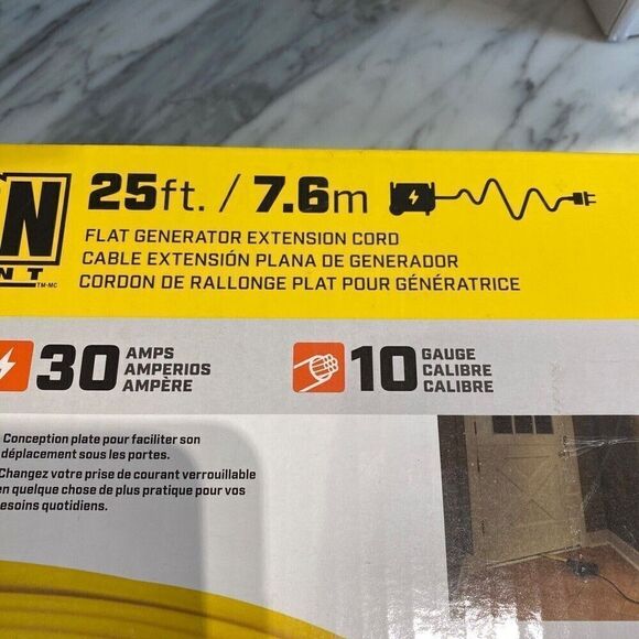 25 ft 30 Amp 125/250-Volt Duplex-Style Flat Generator Extension Cord… - Picture 6 of 6